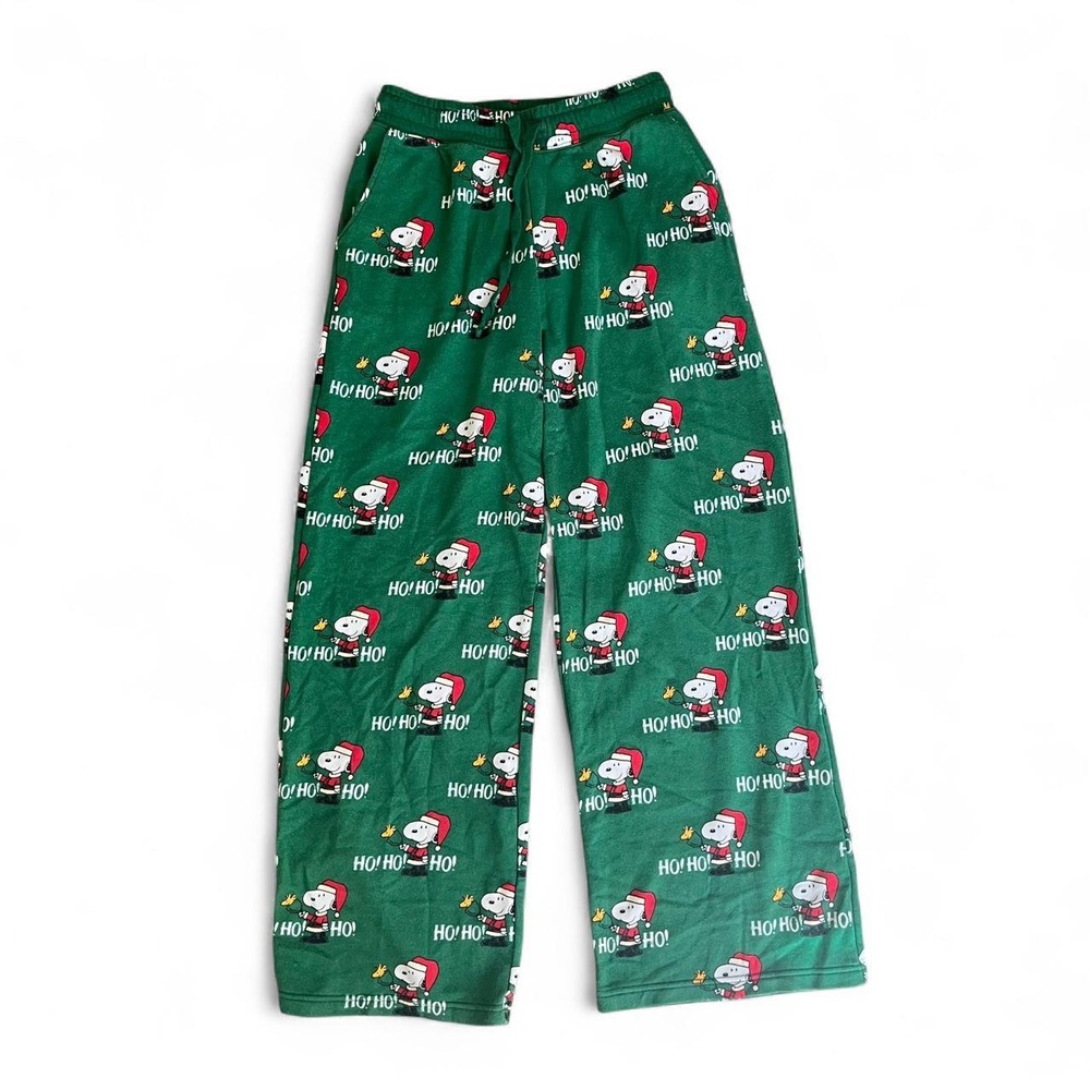 American Eagle Snoopy Peanuts Christmas Pajama Lounge Pants Green M
